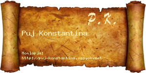 Puj Konstantina névjegykártya